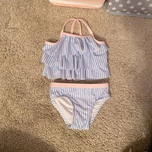 Baby girl two piece bathing suit size 6-9m & terry cloth Robe